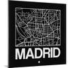 Black Map of Madrid-NaxArt-Mounted Art Print