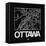 Black Map of Ottawa-NaxArt-Framed Stretched Canvas