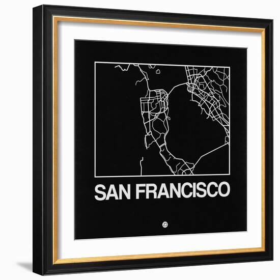 Black Map of San Francisco-NaxArt-Framed Art Print