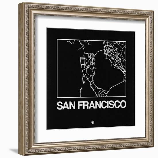 Black Map of San Francisco-NaxArt-Framed Art Print