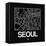 Black Map of Seoul-NaxArt-Framed Stretched Canvas