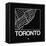 Black Map of Toronto-NaxArt-Framed Stretched Canvas