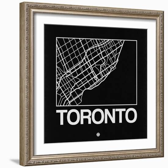 Black Map of Toronto-NaxArt-Framed Art Print