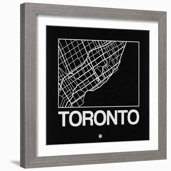 Black Map of Toronto-NaxArt-Framed Art Print