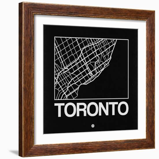 Black Map of Toronto-NaxArt-Framed Art Print