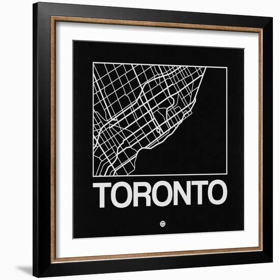 Black Map of Toronto-NaxArt-Framed Art Print