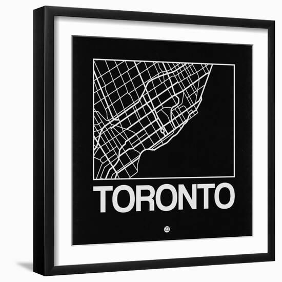 Black Map of Toronto-NaxArt-Framed Art Print