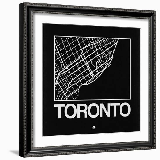 Black Map of Toronto-NaxArt-Framed Art Print