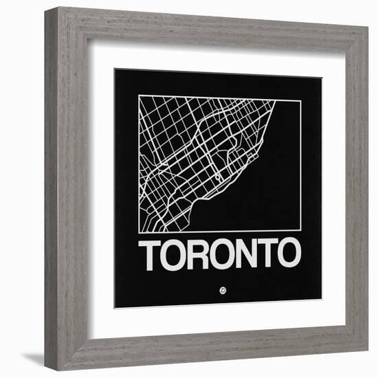 Black Map of Toronto-NaxArt-Framed Art Print