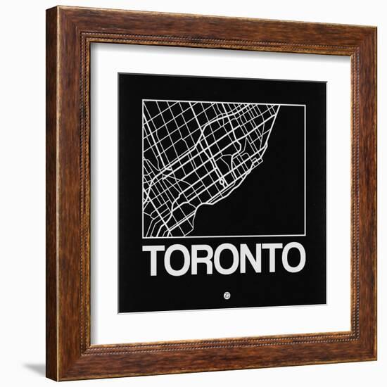 Black Map of Toronto-NaxArt-Framed Art Print