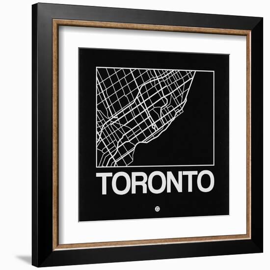 Black Map of Toronto-NaxArt-Framed Art Print