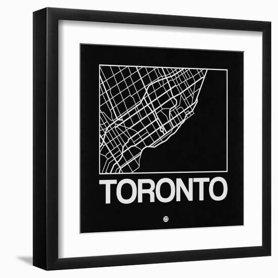 Black Map of Toronto-NaxArt-Framed Art Print