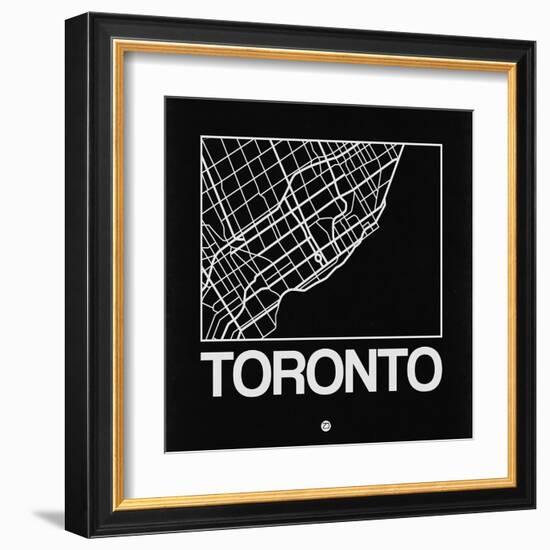 Black Map of Toronto-NaxArt-Framed Art Print