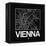 Black Map of Vienna-NaxArt-Framed Stretched Canvas