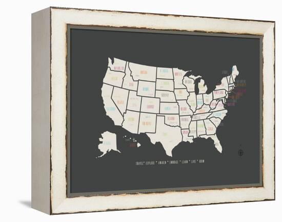 Black Map USA-Kindred Sol Collective-Framed Stretched Canvas