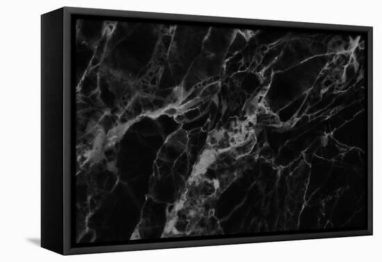 Black Marble Texture, Detailed Structure of Marble for Design.-noppadon sangpeam-Framed Premier Image Canvas