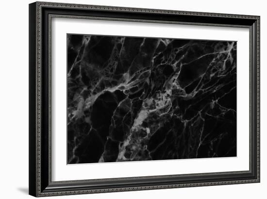 Black Marble Texture, Detailed Structure of Marble for Design.-noppadon sangpeam-Framed Photographic Print