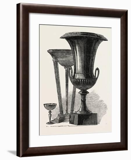 Black Marble Vase and Tripod-null-Framed Giclee Print