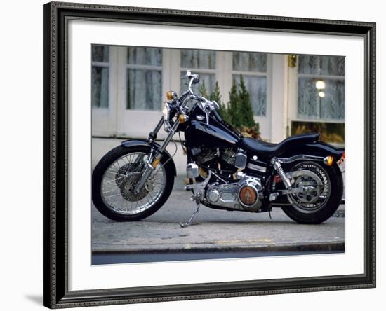 Black Motorcycle-null-Framed Photographic Print