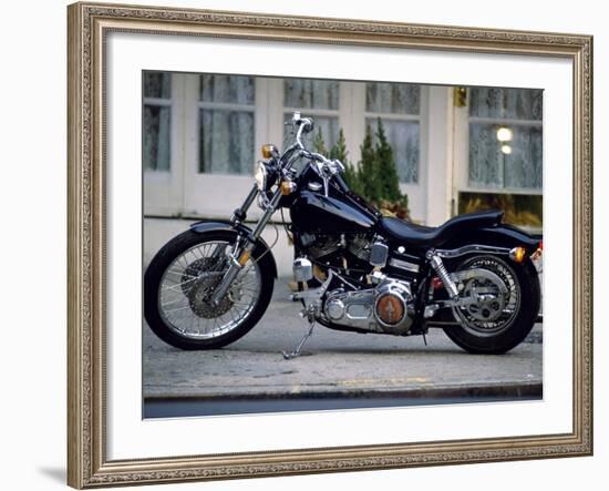 Black Motorcycle-null-Framed Photographic Print