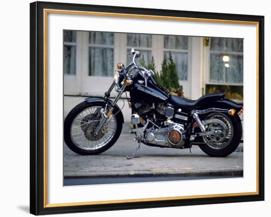 Black Motorcycle-null-Framed Photographic Print