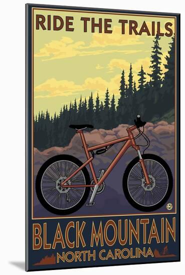 Black Mountain, North Carolina - Ride the Trails-Lantern Press-Mounted Art Print