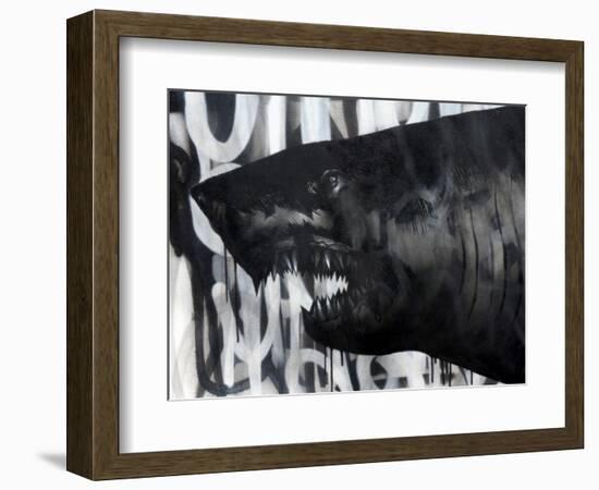 Black on Black Shark-Shark Toof-Framed Premium Giclee Print