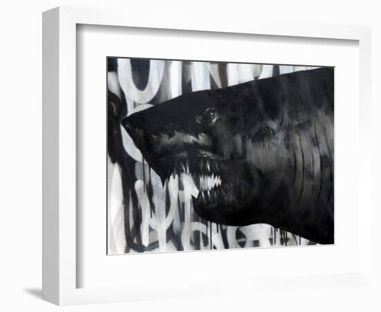 Black on Black Shark-Shark Toof-Framed Premium Giclee Print