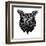 Black Owl Head Mesh-Lisa Kroll-Framed Art Print