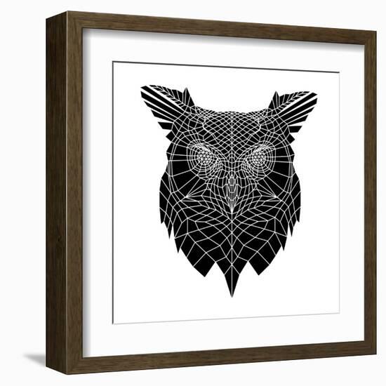 Black Owl Head Mesh-Lisa Kroll-Framed Art Print