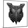 Black Owl Head Mesh-Lisa Kroll-Mounted Art Print