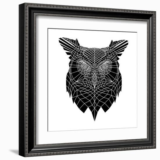 Black Owl Head Mesh-Lisa Kroll-Framed Art Print