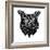 Black Owl Head Mesh-Lisa Kroll-Framed Art Print