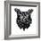 Black Owl Head Mesh-Lisa Kroll-Framed Art Print