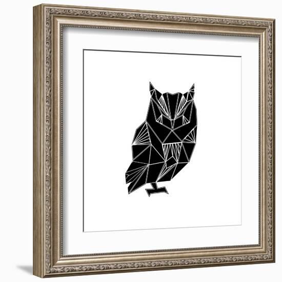 Black Owl Polygon-Lisa Kroll-Framed Art Print