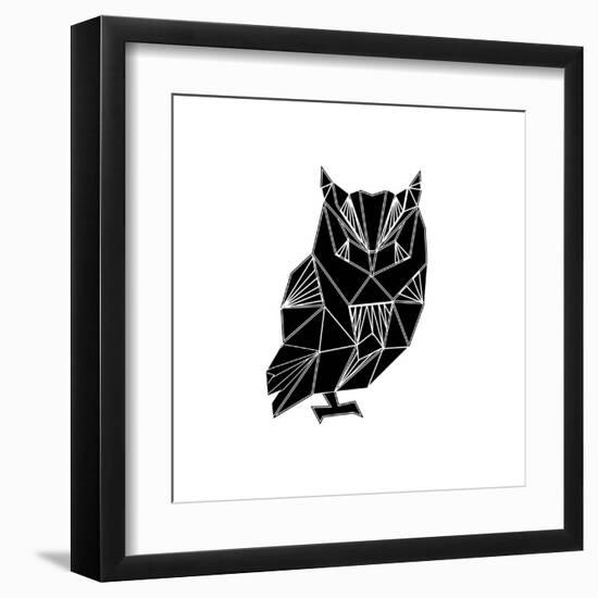 Black Owl Polygon-Lisa Kroll-Framed Art Print