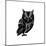 Black Owl Polygon-Lisa Kroll-Mounted Art Print