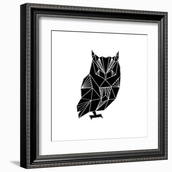 Black Owl Polygon-Lisa Kroll-Framed Art Print