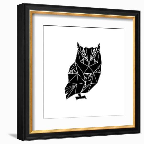Black Owl Polygon-Lisa Kroll-Framed Art Print