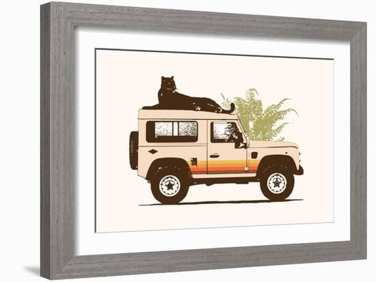 Black Panther on Car-Florent Bodart-Framed Giclee Print