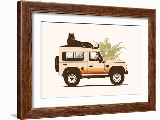 Black Panther on Car-Florent Bodart-Framed Giclee Print