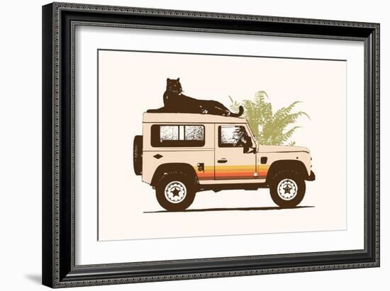 Black Panther on Car-Florent Bodart-Framed Giclee Print