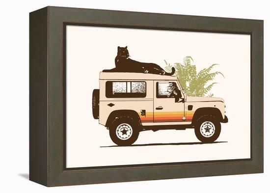 Black Panther on Car-Florent Bodart-Framed Premier Image Canvas