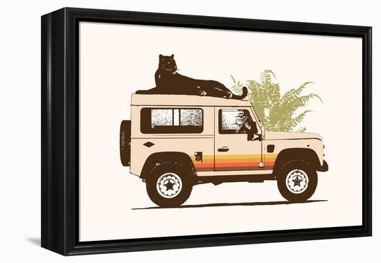 Black Panther on Car-Florent Bodart-Framed Premier Image Canvas