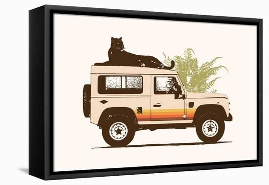 Black Panther on Car-Florent Bodart-Framed Premier Image Canvas