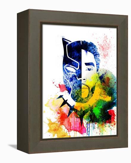 Black Panther Watercolor I-Jack Hunter-Framed Stretched Canvas