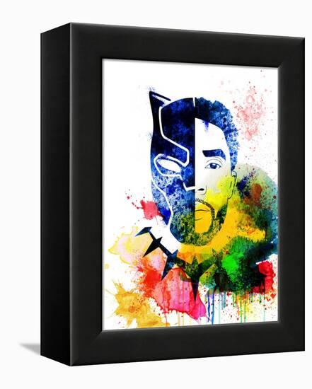 Black Panther Watercolor I-Jack Hunter-Framed Stretched Canvas