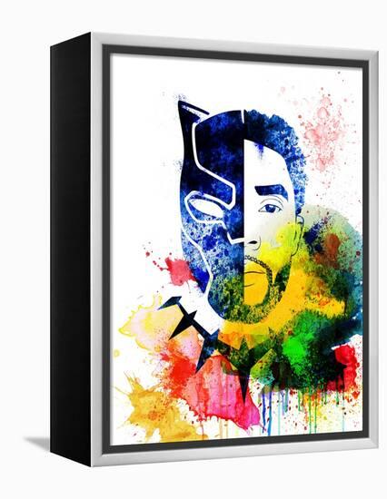 Black Panther Watercolor I-Jack Hunter-Framed Stretched Canvas