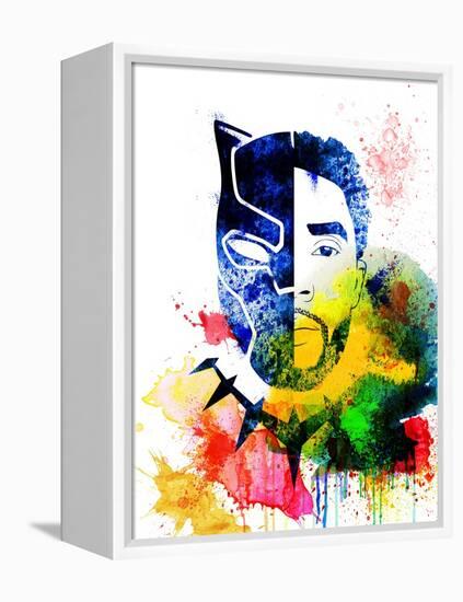 Black Panther Watercolor I-Jack Hunter-Framed Stretched Canvas