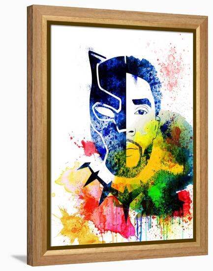 Black Panther Watercolor I-Jack Hunter-Framed Stretched Canvas